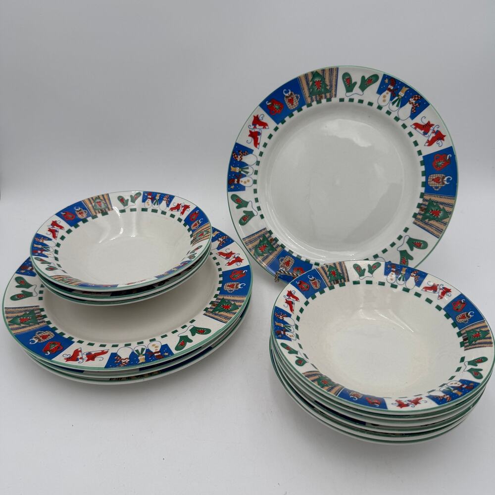 Set/4 Vintage SOUP BOWLS  "Welcome Winter" by R O Gregg